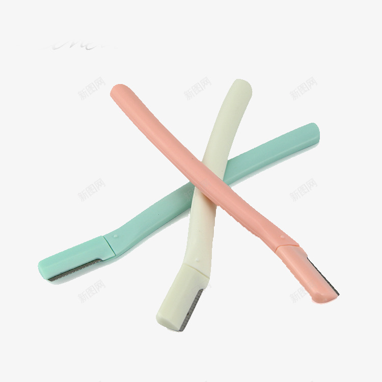 三把修眉刀png免抠素材_新图网 https://ixintu.com png图片 产品实物 刮眉刀 塑料 工具
