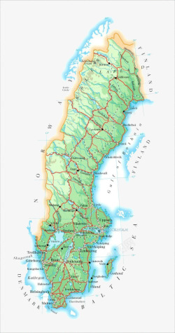 瑞典地图素材