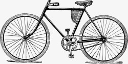黑色手绘旅行自行车素材