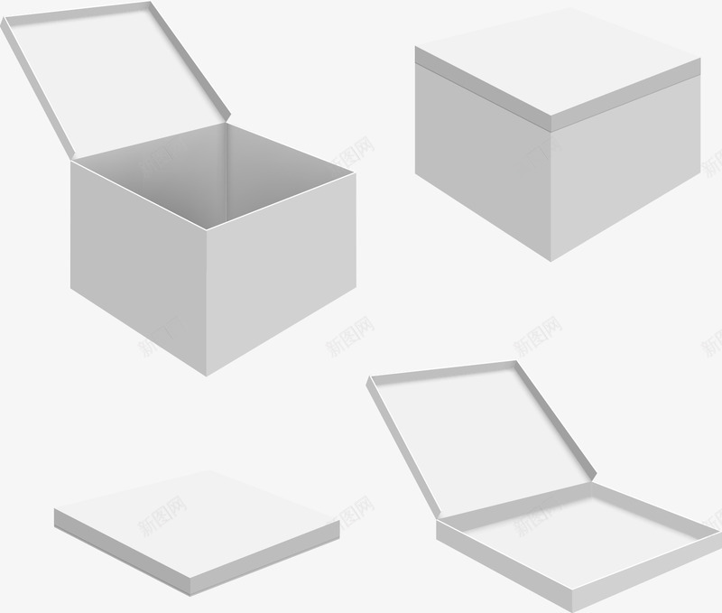 手绘打开和关闭的空白盒子png免抠素材_新图网 https://ixintu.com 手绘 盒子 纸盒
