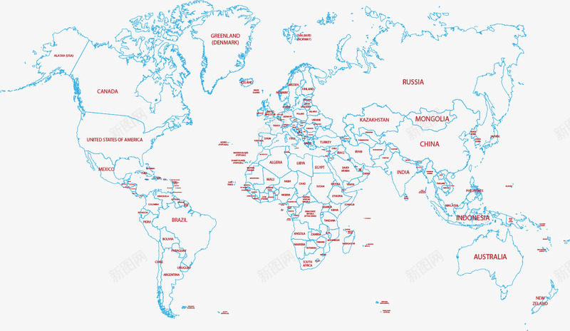 蓝色世界地图png免抠素材_新图网 https://ixintu.com 世界地图 国家 地区 地图 格子纸 蓝色世界地图
