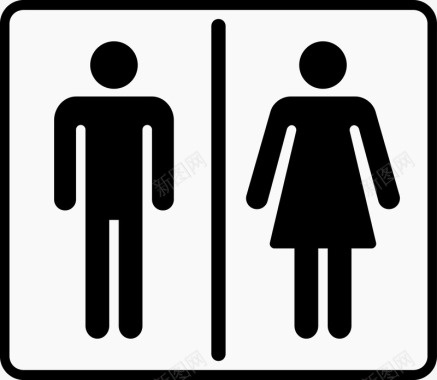 商务男男女厕所标志图图标图标