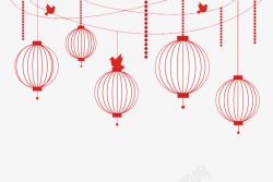 中国节日元旦节庆红色灯笼高清图片