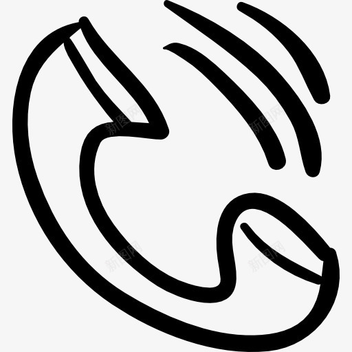 手机铃声耳手绘工具概述图标png_新图网 https://ixintu.com 手机 手绘 接口 概述 电话 耳 调用 轮廓 通信