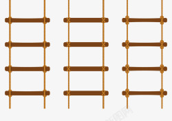 橙色圆木梯子圆木头式梯子矢量图高清图片