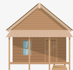 雪中扁平小木屋手工建造的小木屋高清图片