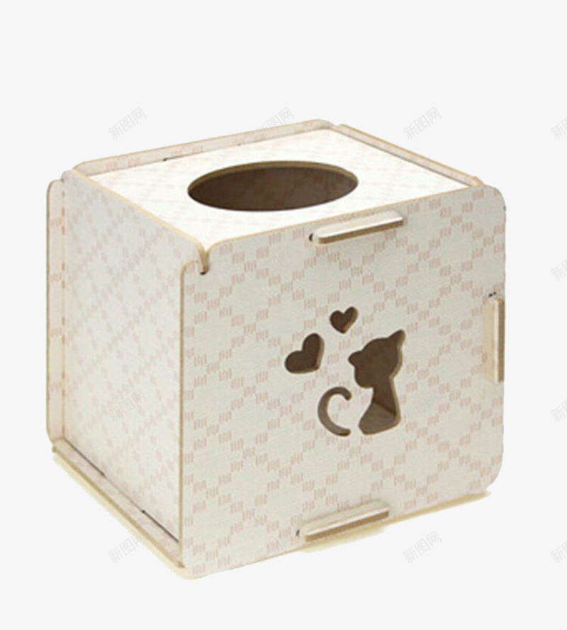 小猫白色纸巾盒png免抠素材_新图网 https://ixintu.com 产品实物 小猫 日用 盒子
