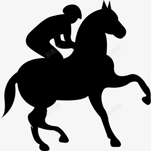 马与骑师把图标png_新图网 https://ixintu.com 人 车 运动 马 马匹 骑师 骑马 黑色剪影