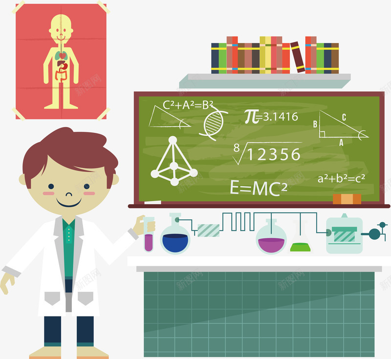 科学研究png免抠素材_新图网 https://ixintu.com 生命 生命科学 矢量素材 研究 科学