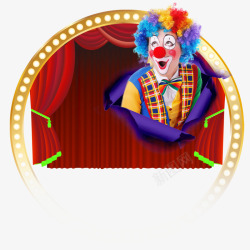 马戏团舞台表演的小丑素材