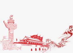 天安门建筑手绘中国高清图片