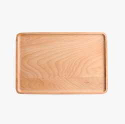 木长方形早餐盘白色实木蛋糕盘高清图片