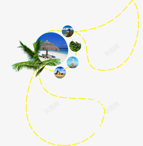 海边椰子树沙滩png免抠素材_新图网 https://ixintu.com 椰子树 沙滩 海边