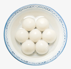 白色陶瓷碗清水汤圆高清图片