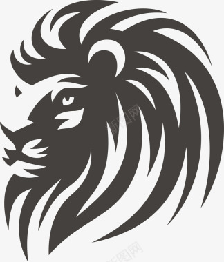 黑色水墨狮子图标图标