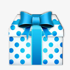 蓝点礼物盒子圣诞礼物装饰物图标图标