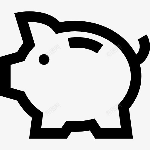 储蓄猪图标png_新图网 https://ixintu.com 侧视图 商务 工具 扑满 猪 电子商务 节省 节约 轮廓