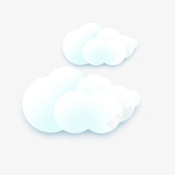 卡通创意天气图标白色圆弧白云元素高清图片