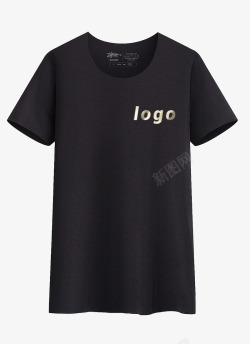 LOGO样机黑色T恤vi展示图标高清图片
