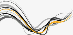 黄色波浪动感线条抽象元素高清图片