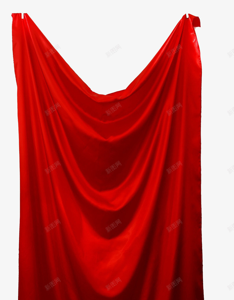 红布png免抠素材_新图网 https://ixintu.com 布料 彩色布 红布绸 织物 褶皱
