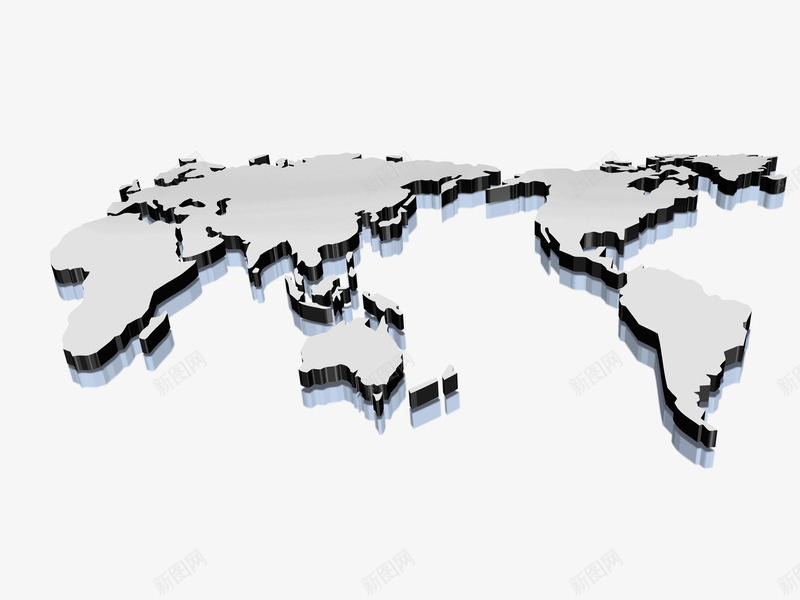 世界地图png免抠素材_新图网 https://ixintu.com 世界地图轮廓 立体世界地图版块