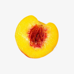 对半新鲜水果黄桃元素高清图片