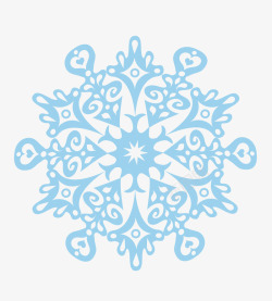 粗线条雪花手绘淡蓝色唯美雪花高清图片