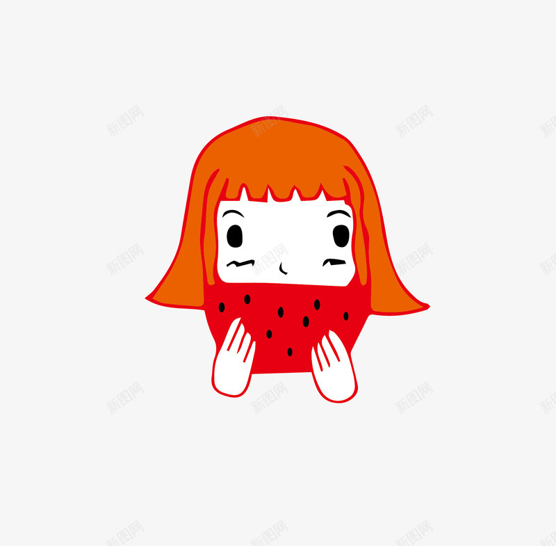不明真相的吃瓜短发小女孩png免抠素材_新图网 https://ixintu.com 吃瓜 吃瓜群众 吃西瓜少女 头像 小女孩 西瓜