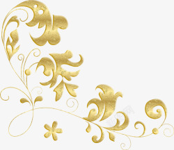 金黄欧式花纹装饰素材