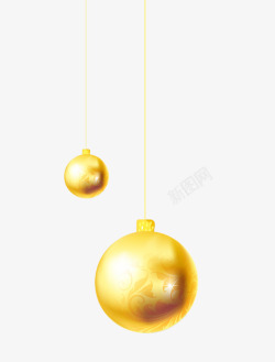 金色圆圣诞节铃铛挂饰高清图片