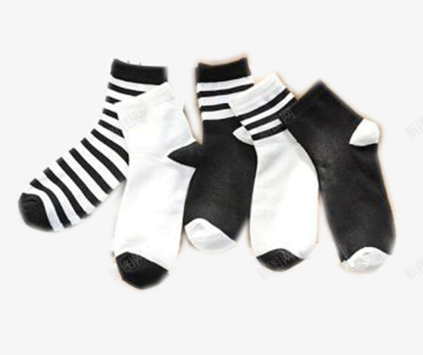 儿童袜子png免抠素材_新图网 https://ixintu.com 儿童服饰 条条 袜子 黑白