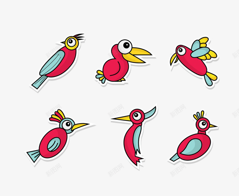 红色小鸟png免抠素材_新图网 https://ixintu.com 动物 卡通啄木鸟 手绘啄木鸟 鸟类