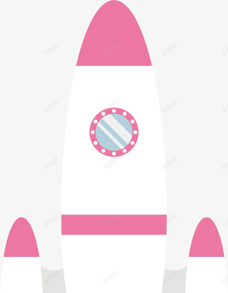 白粉色火箭矢量图ai免抠素材_新图网 https://ixintu.com 太空 探索 火箭 玻璃 窗户 飞船 飞行 矢量图