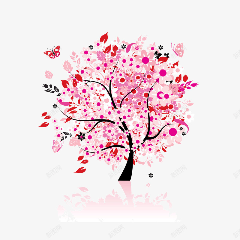 创意爱心树png免抠素材_新图网 https://ixintu.com 创意 平面 树 爱心 粉色