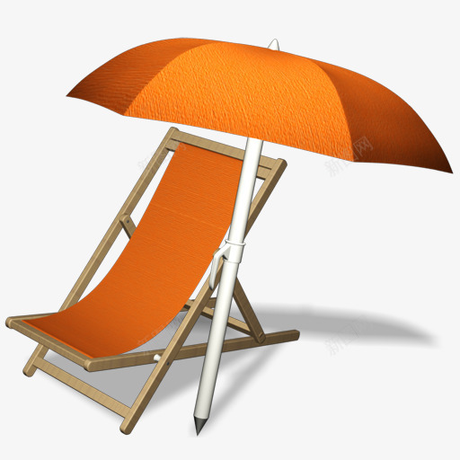 橙色遮阳伞沙滩椅png免抠素材_新图网 https://ixintu.com 橙色 沙滩椅 遮阳伞