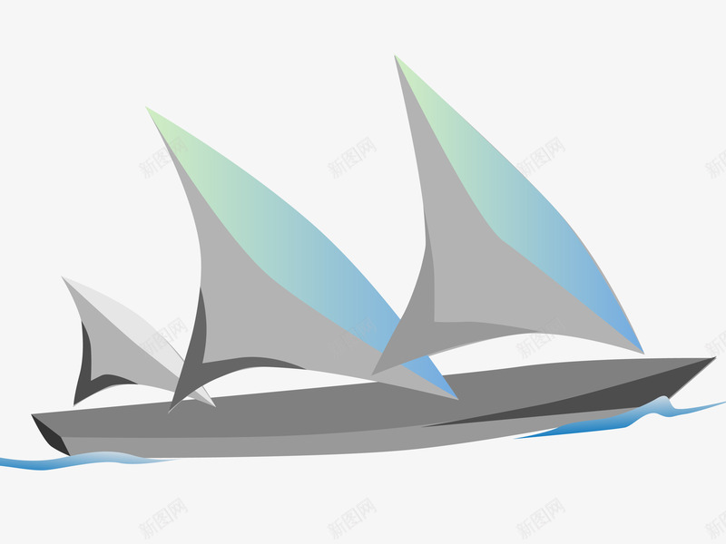 蓝色卡通手绘帆船图标png_新图网 https://ixintu.com 一帆风顺 卡通手绘 图案图标 帆船 扬帆起航