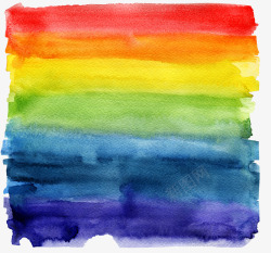 水彩纸文理背景彩虹颜料笔刷高清图片