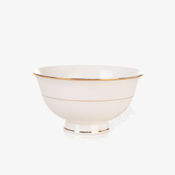 陶瓷汤碗面碗黄金镶边汤碗金边素材