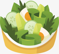 绿色沙拉蔬菜沙拉拼盘食品矢量图高清图片