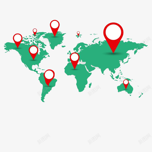 绿色地图png免抠素材_新图网 https://ixintu.com 世界地图 创意 卡通地图 地图免扣PNG 我的位置 路标