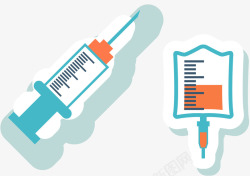 装饰注射器输液袋矢量图图标图标
