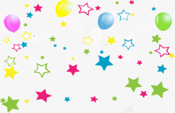 节日缤纷星星气球矢量图素材