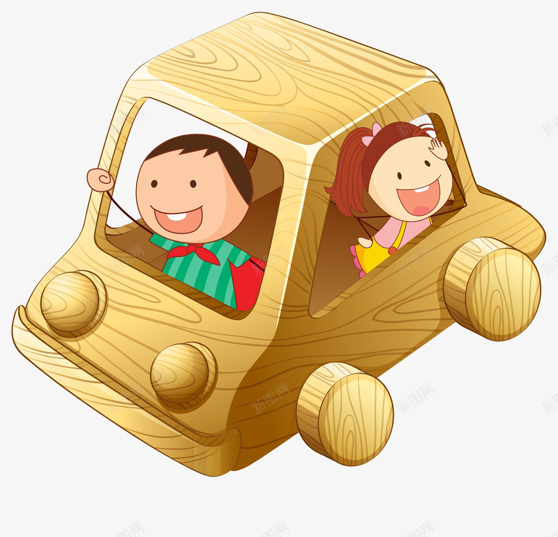 卡通手绘木质小车png免抠素材_新图网 https://ixintu.com Q版汽车 交通工具 小汽车 手工制作 木质 模型 汽车 汽车模具 汽车玩具 玩具 车子 轿车