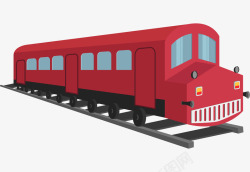 车轨手绘红色小火车图高清图片