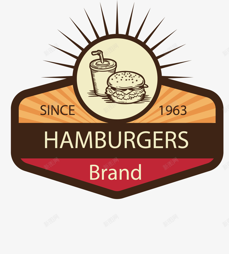 汉堡可乐套餐png免抠素材_新图网 https://ixintu.com 快餐店周年庆 快餐标签 汉堡 汉堡套餐 矢量素材