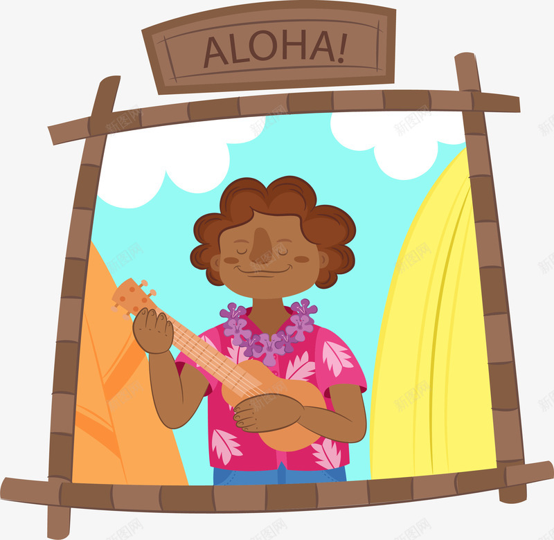 手工木质相框png免抠素材_新图网 https://ixintu.com 夏威夷旅行 木质相框 木边框 矢量素材