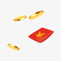 中国风商务金币红包卡通高清图片