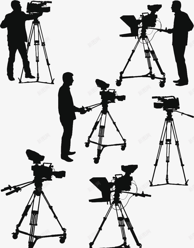 电台摄像记者剪影png免抠素材_新图网 https://ixintu.com 录像 录像记者 录像记者剪影 摄像记者 摄像记者剪影 记者剪影