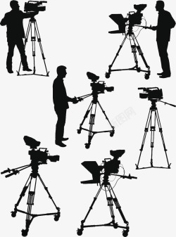 记者录像形象电台摄像记者剪影高清图片